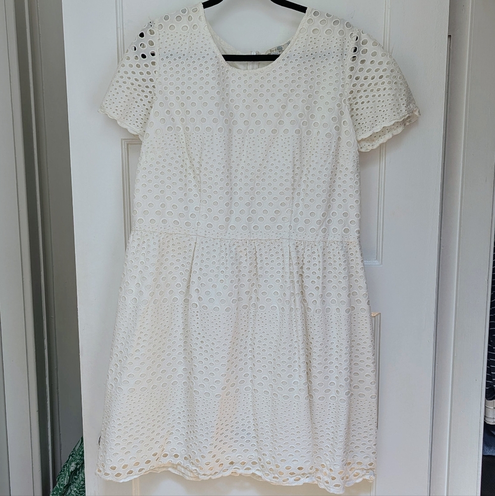 Boden Ivory Eyelet Dress